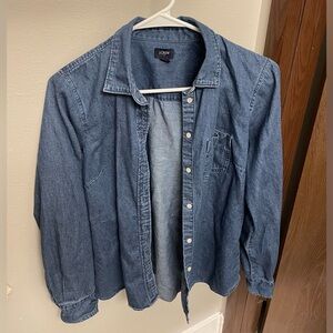 J. Crew Dark Wash Denim/Rendevous Blue Chambray Shirt